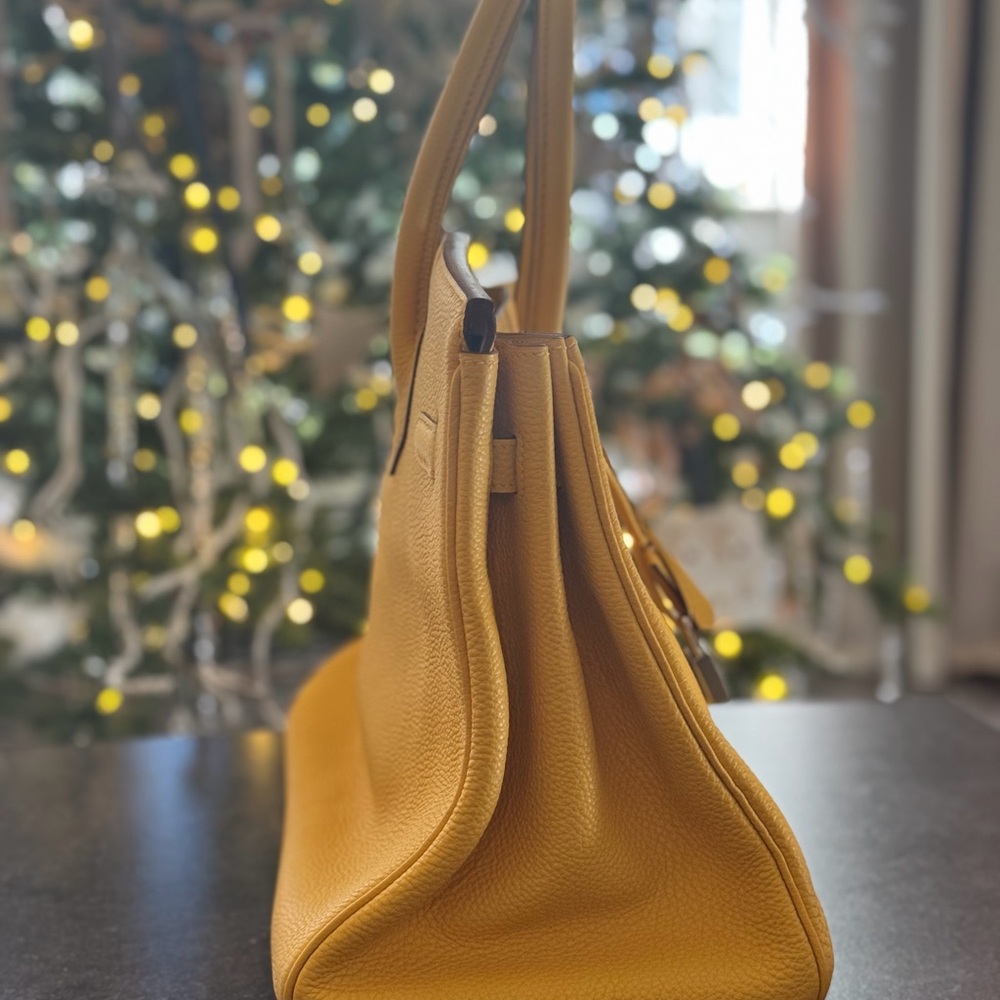 Hermes Mustard Yellow Shoulder Bag with Palladium hardware